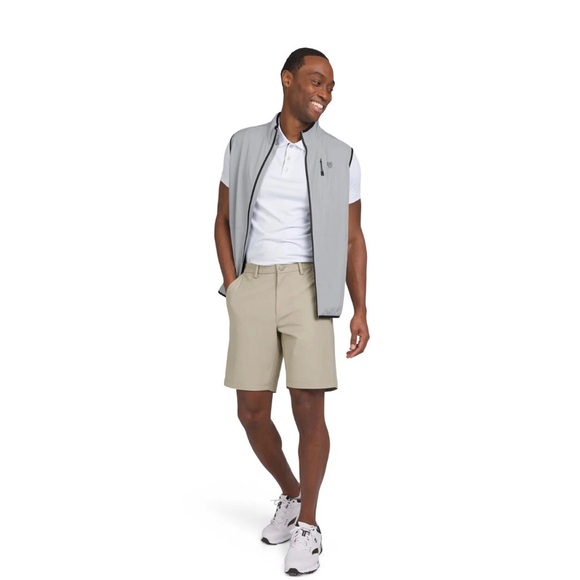 Chaps Golf Men's & Big Men's Performance 9" Golf Short, Size 40, Khaki,Polyester - Picture 3 of 5